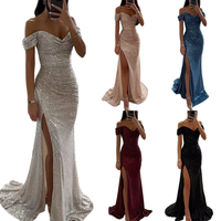 Robe de soirée élégante et sexy à col en V pour femme, nouvelle collection, coupe ajustée, idéale pour les banquets, jupe longue – Meilleures ventes