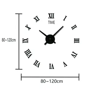 家の装飾リビングルームステッカー3dビッグアクリルミラーウォールクロックブリーフDiyクォーツ時計静物時計