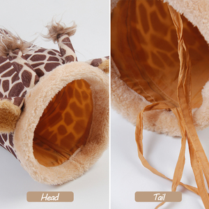 Fabrieksdirecte Schattige Giraffe Vorm Fluweel Eenrichtingsweg Konijn Luxe Huis Konijntje Hamster <span class=keywords><strong>Tunnel</strong></span> Speelgoed Dierenpatroon - Product Image 5