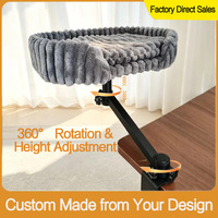 Lit de bureau pour chats d'intérieur 360 °   Supports rotatifs pouvant supporter jusqu'à 52 lb, housse lavable, lit surélevé pour chat, garde les chats près de vous