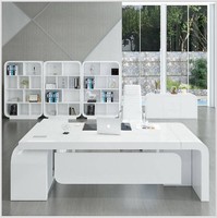 Nouvelle collection de bureaux de direction en bois de luxe moderne en forme de L pour poste de travail de PDG