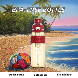 Botella de agua de silicona sin BPA Huangxing con pajita multifuncional de 500ml fácil de llevar para beber en movimiento para mayores de 4 años - Product Image 3