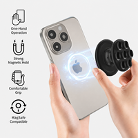 Pegangan Ponsel Magnetik Silikon Custom OEM ODM Logo Grosir Hands Free Mirror Mount untuk Smartphone