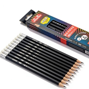 Lápices de Madera Personalizados 2026 con Mango Negro Simple de 7 Pulgadas, 12 Unidades, Lápices HB Preafilados con Borrador para Exámenes, Oficina y Dibujo - Product Image 1