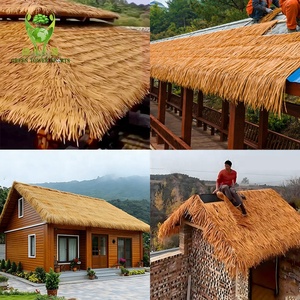 Capot de toit en chaume artificiel ignifuge et résistant aux UV pour gazebo, pavillon, <span class=keywords><strong>cabane</strong></span> Tiki, toit de palapa - Product Image 1