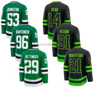 Meilleure qualité cousue # 21 Jason Robertson # 29 Jake Oettinger # 91 Tyler Seguin # Maillot de hockey sur glace américain 14 <span class=keywords><strong>Jamie</strong></span> Benn - Product Image 1