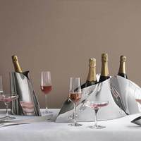 Seau à glace en acier inoxydable effet bois de style européen pour le salon, refroidisseur à vin haut de gamme, élégant et luxueux pour la maison