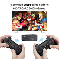 Console de jeux vidéo M8 2.4G Double manette sans fil pour 2 joueurs Stick de jeu 4K 64 Go 20000+ jeux Prise en charge GB GBC MD SFC Atatri