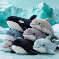Boneka Plush Kustom Berkualitas Tinggi Tema Laut Mini Orca Lumba-lumba Boneka Hewan Isi Dakron untuk Kamar Bayi