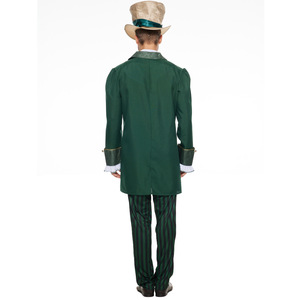 Disfraz de Sombrerero Loco para Adulto, Traje Verde a Rayas con Sombrero de Copa para Representaciones Teatrales, Conjunto de Disfraz para Cosplay - Product Image 5