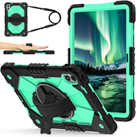 Étui robuste à 3 couches pour Redmi Pad 2 Pro 12.1 Poco Pad M1 2025 avec support rotatif à 360°, dragonne et bandoulière, bicolore OEM ODM