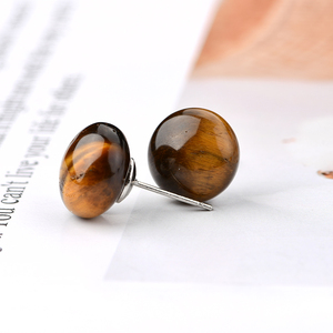 Đá Bán Quý Đồng Xu Đĩa Stud Bông Tai Đá Chữa Bệnh Pha Lê Đá Quý Vòng Bông Tai Stud - Product Image 4