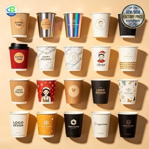 Vasos de Papel para Bebidas Frías con Doble Recubrimiento de <span class=keywords><strong>PE</strong></span>, Venta al por Mayor, 12oz 16oz, Vasos Desechables para Smoothies y Jugos con Logotipo Personalizado Impreso y Tapa Antiderrames - Product Image 3