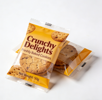 Sacs à biscuits transparents personnalisés, imprimés, thermoscellables, laminés, de qualité alimentaire, emballage individuel pour biscuits