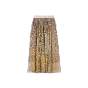 Produits tendance 2025 Nouveautés Fabricant sur mesure <span class=keywords><strong>Tulle</strong></span> léopard Élégant Taille haute <span class=keywords><strong>Jupe</strong></span> <span class=keywords><strong>longue</strong></span> plissée en forme de A pour femmes - Product Image 1