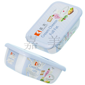 ภาชนะใส่เนยกันซึมทำจากพลาสติก PP เกรดอาหารรีไซเคิลได้250ก. ภาชนะใส่เนยติดฉลากสีฟ้าแบบอัดแน่น - Product Image 2