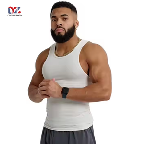 Camiseta de Tirantes de Alta Calidad <span class=keywords><strong>para</strong></span> Gimnasio <span class=keywords><strong>para</strong></span> Hombre con Logo Personalizado y Ajuste Muscular Acanalado - Product Image 1