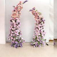 Künstliche Blumen Lila Stil Hornbogen DIY Handgefertigte Elegante Große Hochzeitszeremonie Dekoration Foto-Hintergrund Ornamente