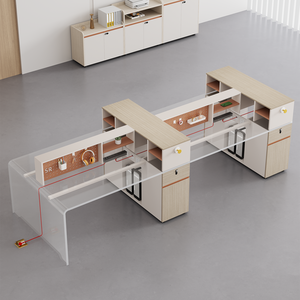 <span class=keywords><strong>Escritorio</strong></span> Específico para Finanzas con <span class=keywords><strong>Panel</strong></span> <span class=keywords><strong>Perforado</strong></span> o Doble Estación de Trabajo enfrentadas en la Oficina - Product Image 6