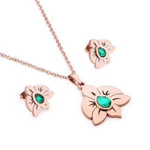 Conjunto de Joyería Clásico y Popular para Mujer con Diseño de Flores Huecas, Colgante de Flor con Corte Calado y Pendientes con Forma de Flor - Product Image 1