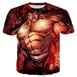 Nueva Camiseta de Moda con Estampado 3D de Anime Japonés <span class=keywords><strong>Baki</strong></span> Hanma para Hombre, Camiseta Informal con Estampado Digital 3D, Camiseta con Estampado Gráfico Completo - Product Image 6