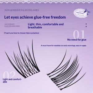 Pestañas Postizas con Orejas de Gato, Diseño de Girasol, Tallo Transparente de Plástico, Fibra Sintética, Aspecto Natural para Uso Diario - Product Image 3