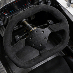 <span class=keywords><strong>Volant</strong></span> de course à fond plat de 310 mm en cuir microfibre renforcé d'aluminium pour <span class=keywords><strong>jeux</strong></span> de course GT en gros - Product Image 1