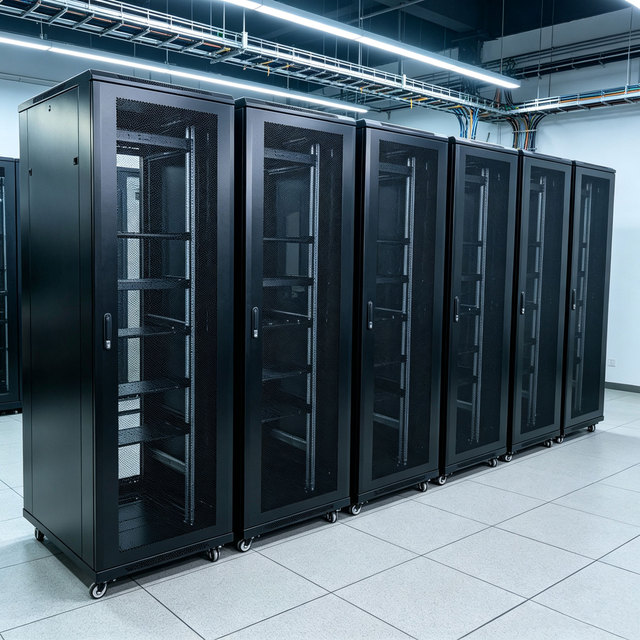 42U Mesh Door Server Rack Cabinet 19 Inch Enclosure for Server Room Data Center Network Closet Ventilated Storage in Stock
