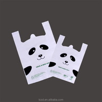 Sac gilet en PE durable avec impression de logo personnalisé, écologique, compostable, de qualité alimentaire, pour emballage de T-shirts, avec poignée de transport, pour le shopping