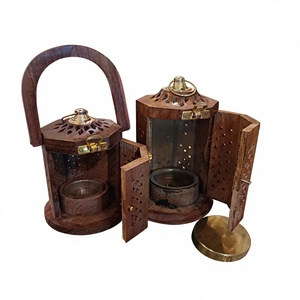 Quemador de incienso de sándalo hecho a mano con anillo de metal y diseño perforado para aromaterapia, quemador de bakhoor, fragancia para el hogar - Product Image 2