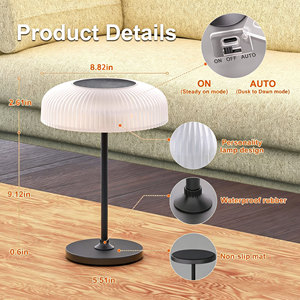 Solar Mushroom <b>Table</b> Lamp 2-in-1 Indoor Desk & Outdoor Garden Light 3.2V 4000mAh LiFePO4 Battery White Warm Portable Night Light - Product Image 2