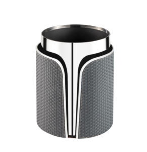 سلال فندقية فاخرة مخصصة من الفولاذ المقاوم للصدأ والجلد، سلة مهملات جلدية منسوجة راقية لدورات المياه في الفنادق - Product Image 1