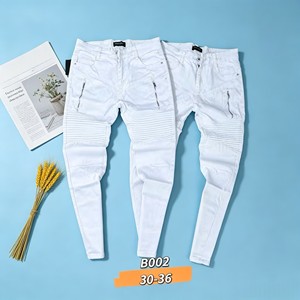 6.98 Dollars GZL007 Size 30-36 <strong>Men</strong> Ripped Slim Fit <strong>Stretch</strong> Jeans Multi Pocket Washed Trousers for Streetwear - Product Image 6