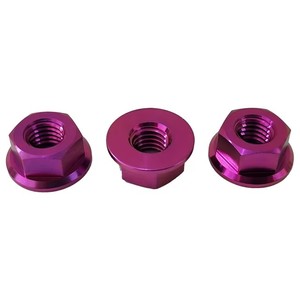 Tuercas hexagonales de titanio con brida, clase 8.8, autoblocantes, totalmente roscadas, de 7/16 pulgadas, pulidas, para coches de carreras, herrajes automotrices - Product Image 1
