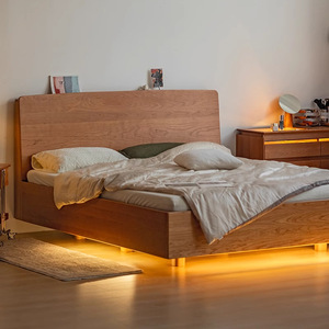 Cama Kangaroo Box de madera maciza de cerezo con patas altas y almacenamiento, para uso doméstico. - Product Image 2