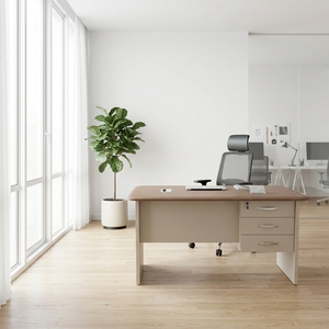 Scrivania Direzionale di Lusso Foshan, Scrivania Moderna per <span class=keywords><strong>Ufficio</strong></span> con Mobiletto, <span class=keywords><strong>Tavolo</strong></span> da <span class=keywords><strong>Ufficio</strong></span> in Legno Chevron da 1,2M, Scrivania per CEO con Venature del Legno - Product Image 6