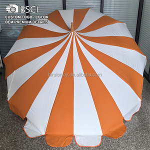 Nouvel Parasol de Terrasse Grande Taille Style Pagode Riviera Française à Franges Festonnées Protection UV 50+ Luxe Méditerranéen pour Hôtels, Complexes et Parcs - Product Image 3