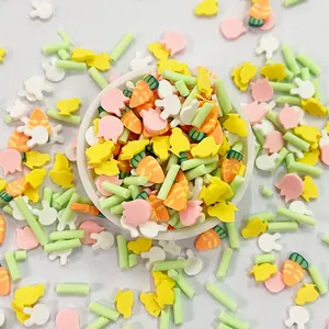 Hengxin 5 mm Polymer Clay Carrot Chick Hen Tulip Mix Easter Sprinkles Slices for Slime Nail Art Decorations