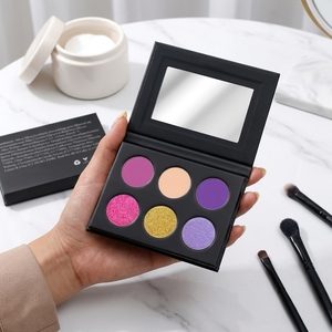 Palette de fards <span class=keywords><strong>à</strong></span> paupières multi-finitions 6 teintes personnalisée avec étiquette privée, rose, noir, violet neutre, paillettes, mat, vente en gros - Product Image 1