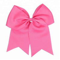 Grands nœuds à cheveux classiques en polyester OKAY avec attache pour queue de cheval, 20 couleurs, écologiques et lavables pour les cheerleaders et les sports