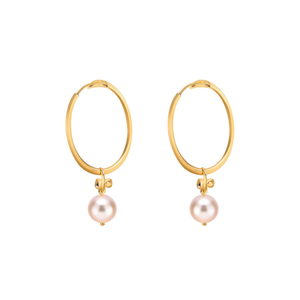 Aros de Perlas en Acero Inoxidable 316L con Baño de Oro PVD, Joyería Sostenible y Resistente - Product Image 2