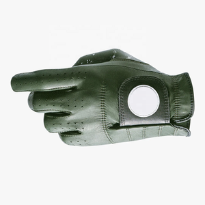 Gant de golf gauche en cuir véritable antidérapant, unisexe, vert, avec logo personnalisé, super doux, vente chaude, fabriqué par le fabricant - Product Image 1