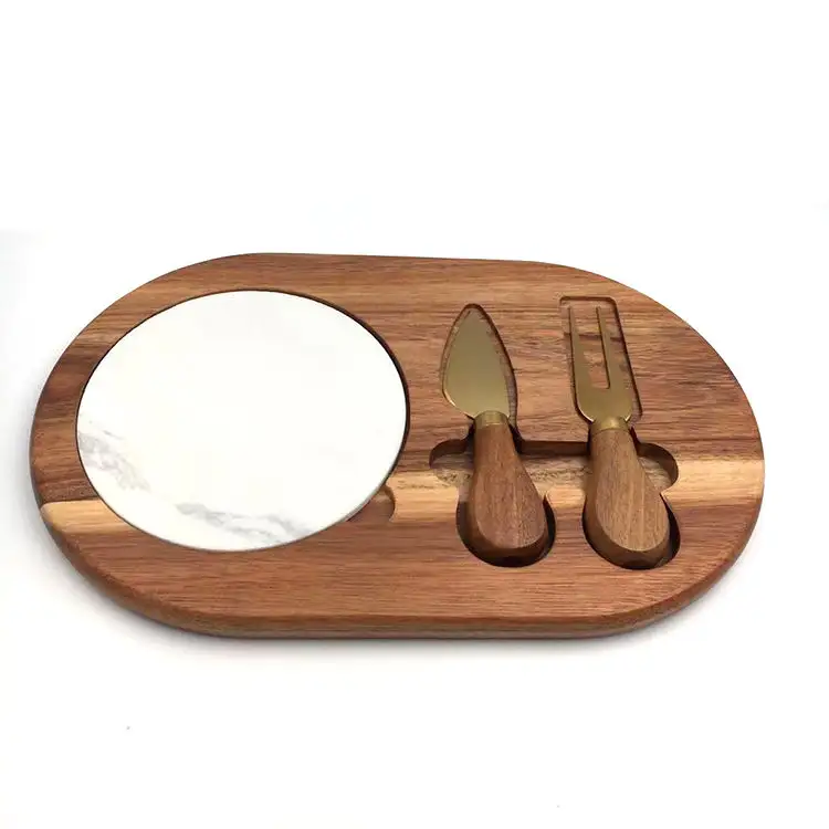 Bloques de corte de madera de acacia para picar, tabla de madera de oliva y queso personalizada