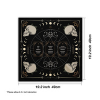 Nappe de table carrée en polyester noir, motif papillon rétro, phase de lune, oracle, tarot, vente en gros