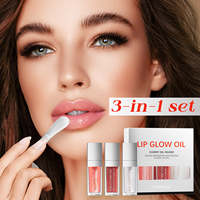Ensemble d'huiles à lèvres HelloKiss 3 couleurs, infusées à l'huile de cerise, légères, non collantes, effet miroir, hydratantes, repulpantes, kit de maquillage pour les lèvres