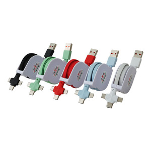 Câble de données rétractable 3 en 1, 1.2m, avec USB Type C, Micro Usb Lightning, pour téléphones portables, câble de charge rapide - Product Image 1