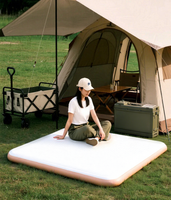 Matelas gonflable en PVC brossé épaissi de 200 cm, lit d'air pour le camping, tapis de couchage pour la maison, la tente, la voiture, l'extérieur