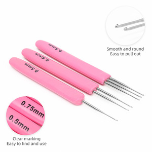 Aiguilles <span class=keywords><strong>à</strong></span> tricoter en <span class=keywords><strong>laine</strong></span> faites <span class=keywords><strong>à</strong></span> la main avec manche en plastique rose, kit DIY, <span class=keywords><strong>à</strong></span> tête simple, double ou triple, <span class=keywords><strong>pour</strong></span> travaux de couture pratiques - Product Image 6