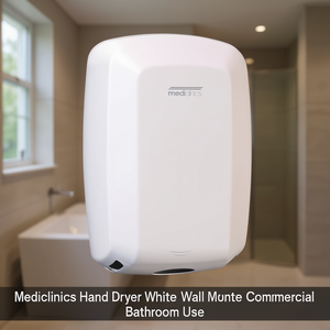 Asciugamani Elettrico Mediclinics Bianco da Parete per Uso Commerciale in Bagno - Product Image 3