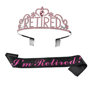 Decoraciones para fiestas de jubilación púrpura I'm Retired Sash Tiara Set Regalos para fiestas de jubilación Eventos Suministros Regalos Favor - Product Image 6